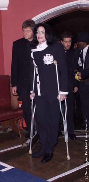 Michael Jackson at the Oxford Union, Oxford, to speak in aid of His charity Help the Children
