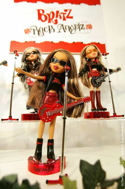 The Bratz Rock Angels are displayed at the Dream Toys 2005 Pre-Christmas Expo