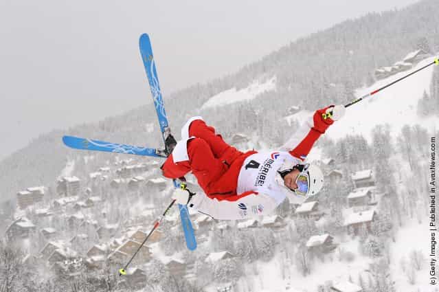 Denis Dolgodvorov of Russia during the FIS Freestyle Ski World Cup Dual Moguls