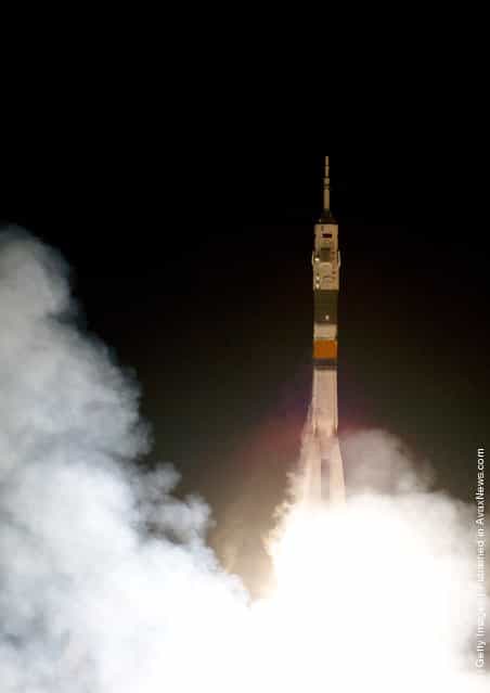 The Soyuz TMA-03M rocket launches on December 21, 2011 at Baikonur Cosmodrome in Kazakhstan