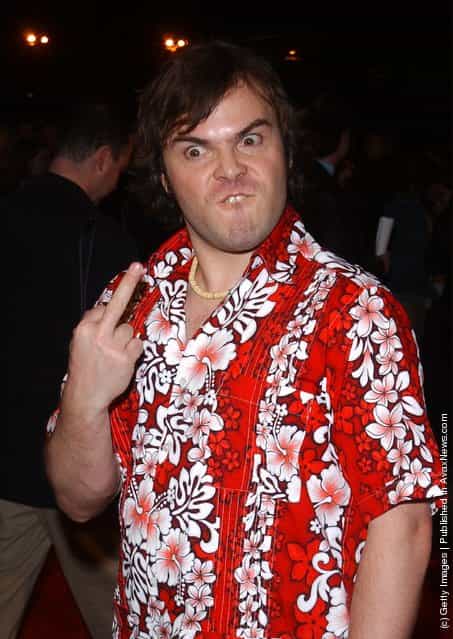 Actor Jack Black attends the premiere of the film Orange County January 7, 2002 at the Paramount Pictures studio theatre in Hollywood, CA