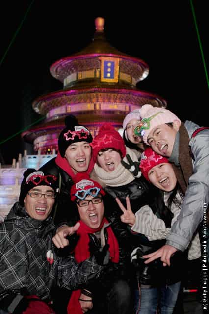 Chinese people celebrate the New Year at the Temple of Heaven Park