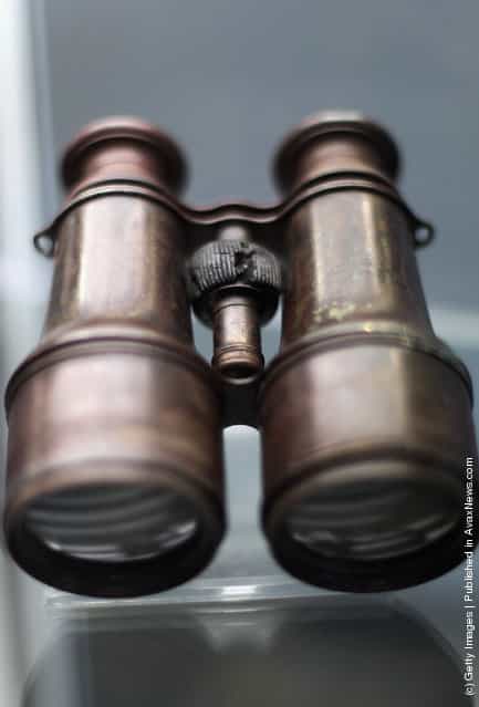 Binoculars found in the crows nest are seen among artifacts recovered from the RMS Titanic