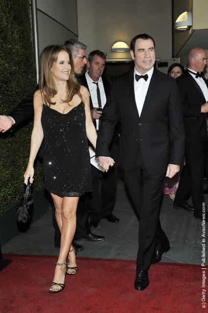 John Travolta and Kelly Preston arrives for the 9th Annual GDay USA Los Angeles Black Tie gala