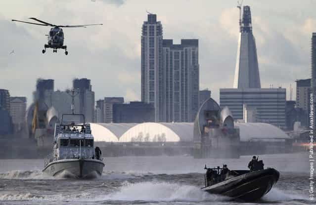 The Metropolitan Police And The Royal Marines Conduct Security Training On The River Thames
