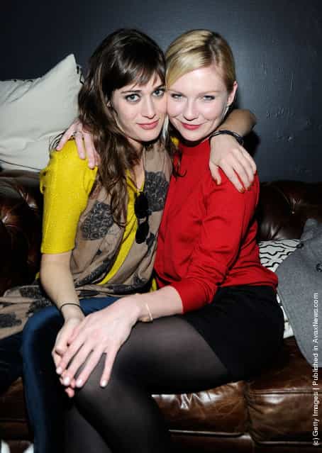 Actors Lizzy Caplan and Kirsten Dunst attend Sheets Energy presents BCDF Sundance Cocktail Party at Stella Artois by Ally B