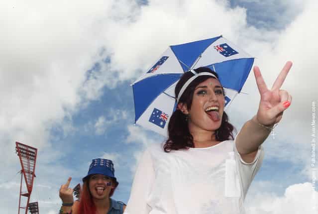 Festival goers wear Australia day attire at Big Day Out 2012 at the Sydney Showground