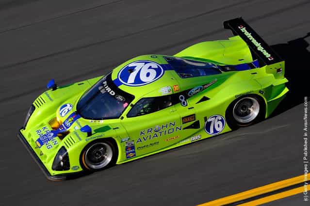 The #76 DP Ford Lola, driven by Tracy Krohn, Nic Jonsson, Ricardo Zonta and Colin Braun drives during the Rolex 24