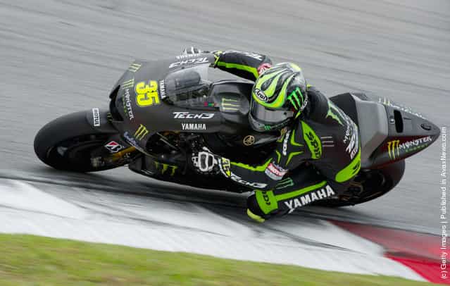 Cal Crutchlow of Great Britain and Monster Yamaha Tech 3 rounds the bend during the first day of MotoGP testing at Sepang Circuit
