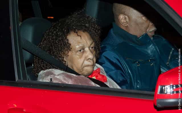 Cissy Houston arrives as Whitney Houstons Body Arrives In New Jersey Ahead Of Her Funeral at Whigham Funeral Home