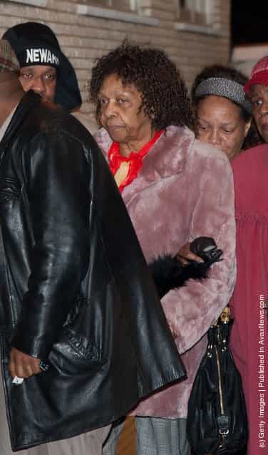 Cissy Houston arrives as Whitney Houstons Body Arrives In New Jersey Ahead Of Her Funeral at Whigham Funeral Home