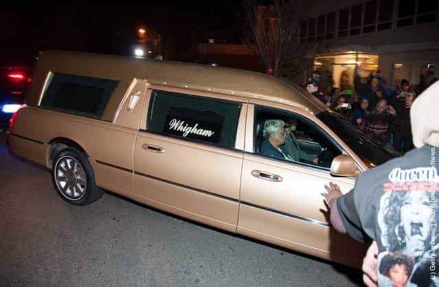 Whitney Houstons body arrives at Whigham Funeral Home