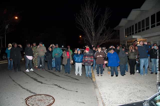 A general view of atmosphere before Whitney Houstons body arrives at Whigham Funeral Home ahead of her funeral in New Jersey