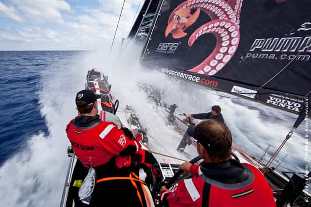 'Champagne sailing' conditions, with big winds, blue oceans, warm water and clear skies, onboard PUMA Ocean Racing powered by BERG during leg 4 of the Volvo Ocean Race 2011-12 from Sanya, China to Auckland, New Zealand