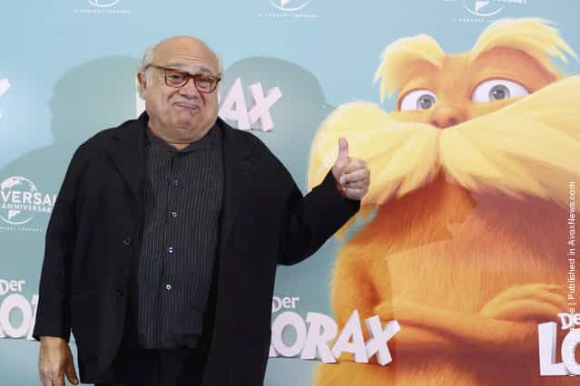 Actor Danny DeVito attends the Dr. Seuss The Lorax (Der Lorax) Germany Photocall at Ritz Carlton