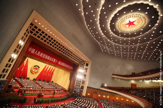 A general view of the opening ceremony of the Chinese People's Political Consultative Conference at the Great Hall of the People on March 3, 2012 in Beijing, China