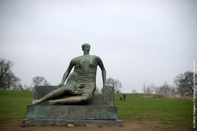 Draped seated woman by Henry Moore at Yorkshire Sculpture park