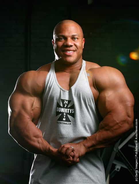 Mr Olympia Phil Heath poses during a media call ahead of the 2012 IFBB Australian Pro Grand Prix XIII