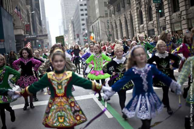 The Irish Dancing Music Association marches during the 251st annual St. Patricks Day Parade March 17, 2012 in New York City