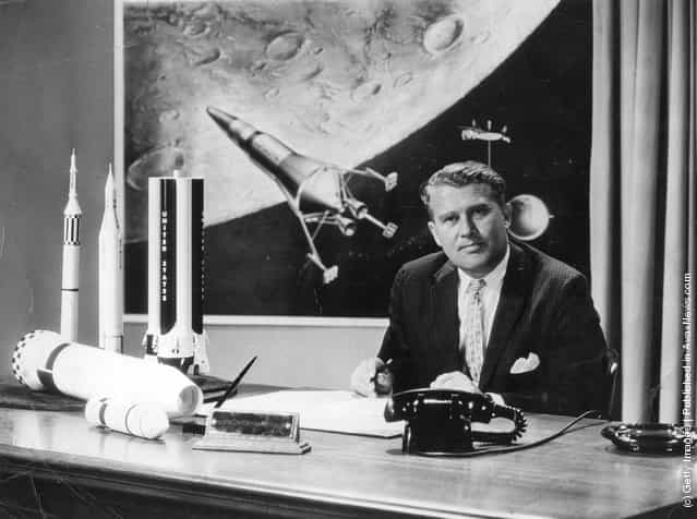 German-born rocket pioneer Dr Wernher von Braun (1912 - 1977), 1961