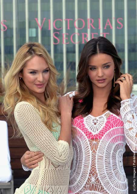 Victorias Secret Angels Candice Swanepoel and Miranda Kerr Launch The 2012 VS Swim Collection