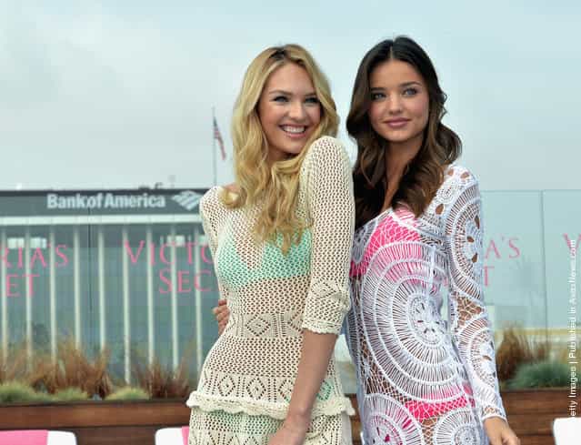 Victorias Secret Angels Candice Swanepoel and Miranda Kerr Launch The 2012 VS Swim Collection