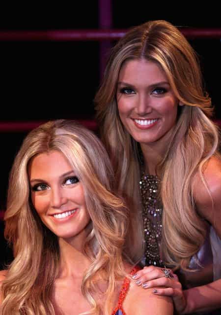 Australian singer/songwriter Delta Goodrem comes face-to-face for the first time with a wax figure of herself at Madame Tussauds in Sydney