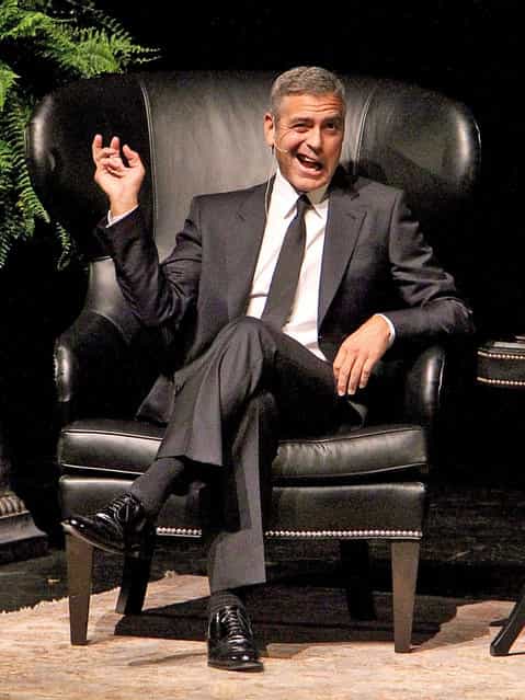 Actor/social activist George Clooney speaks during [A Conversation With George Clooney] at Wortham Center Brown Theater on May 3, 2012 in Houston