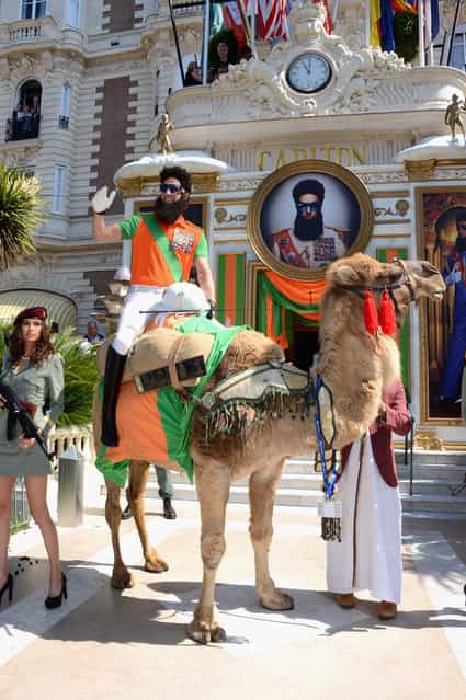 The character Admiral General Aladeen from the The Dictator is seen during the 65th Annual Cannes Film Festival at The Carlton Hotel