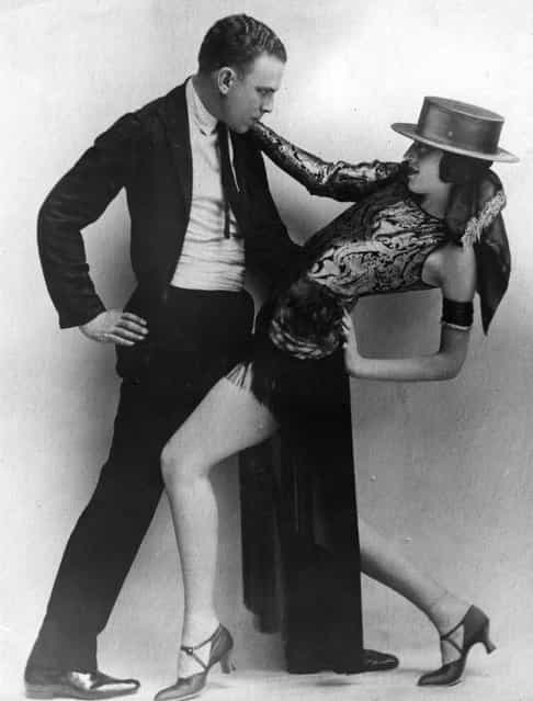Cabaret dancers, Josephine Head and Albert Zapp perform the Tango at the Piccadilly Hotel