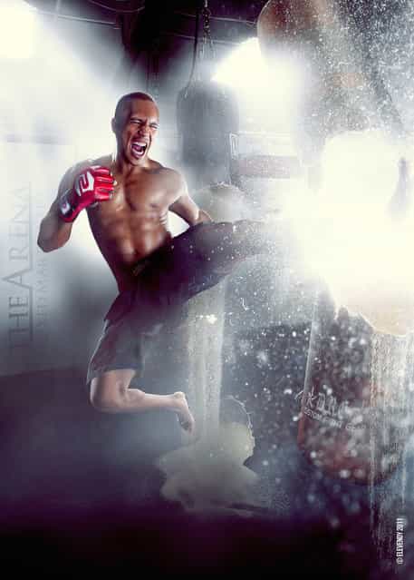 Joe Duarte Bag Breaking MMA Badass. (Photo by Elevendy Inc.)