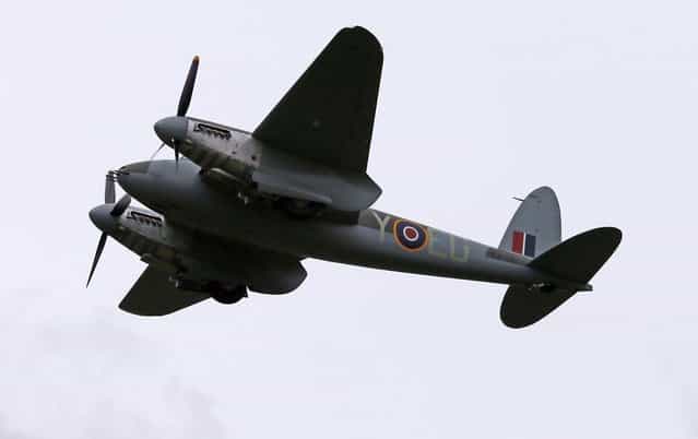 Havilland Mosquito KA 114 takes flight for the first time since 1945 following its restoration. The restoration was completed at Warbird Restorations at Ardmore Aerodrome. Thursday September 27, 2012 in Ardmore, New Zealand. (Photo by Simon Watts)