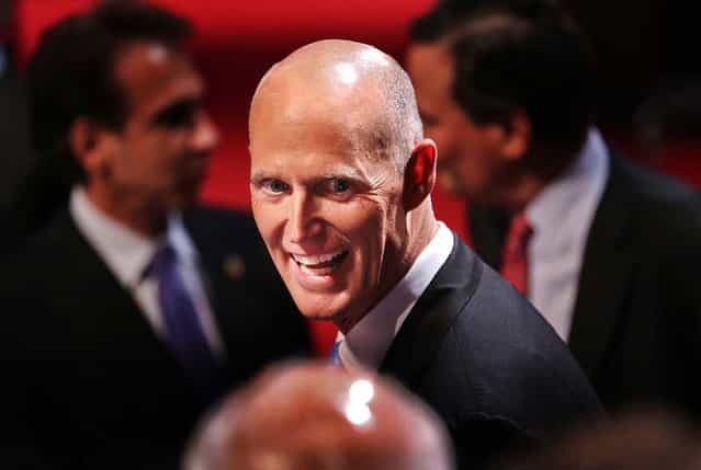 Florida Governor Rick Scott attends the debate. (Photo by Richard Graulich/The Palm Beach Post)