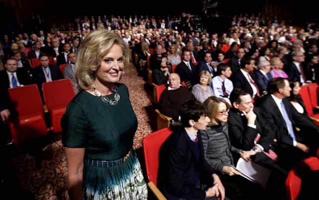 Ann Romney arrives for the debate. (Photo by Eric Gay/Associated Press)