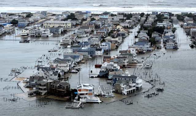 A portion of Harvey Cedars on Long Beach Island, N.J. is underwater Tuesday. (Photo by Clem Murray/The Philadelphia Inquirer, Clem Murray)