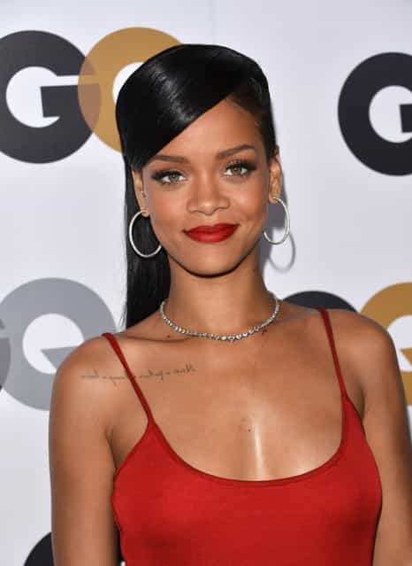 Rihanna arrives at the GQ Men Of The Year Party at Chateau Marmont Hotel on November 13, 2012 in Los Angeles, California. (Photo by Jeffrey Mayer/WireImage)