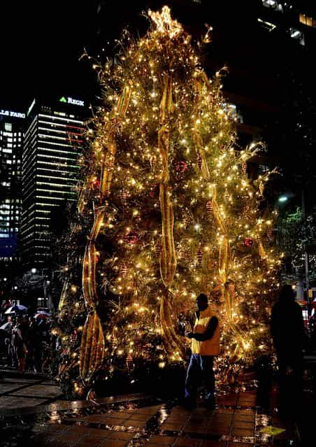 The Birmingham Christmas Tree lights up Linn Park in downtown Birmingham, Alabama. (Photo by Mark Almond/AL.com)