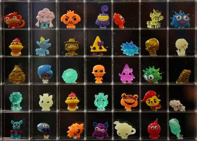 A display of Moshi Monsters characters are displayed during the 2013 London Toy Fair at Olympia Exhibition Centre on January 22, 2013 in London, England. The annual fair which is organised by the British Toy and Hobby Association, brings together toy manufacturers and retailers from around the world. (Photo by Dan Kitwood)
