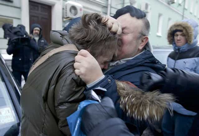 Orthodox activists clashes with a gay rights campaigner during a protest outside of the State Duma, Russian Parliament's lower chamber, in downtown Moscow, January 22, 2013. (Photo by Ilya Pitalev/RIA Novosti)
