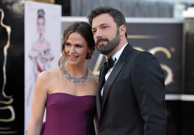 Actors Jennifer Garner, left, and Ben Affleck arrive at the Oscars at the Dolby Theatre on Sunday February 24, 2013, in Los Angeles. (Photo by John Shearer/Invision/AP)
