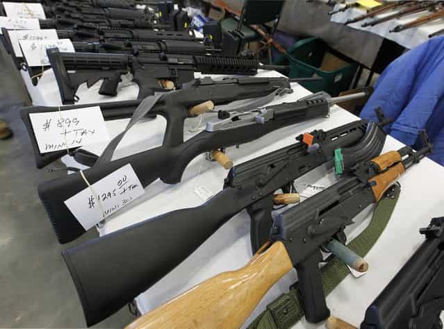 A large variety of weapons were for sale at the Washington County Fairgrounds Gun Show that drew thousands of people over the weekend, on March 22, 2013. (Photo by Gary Porter)