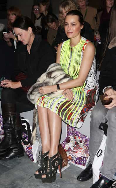 Yasmin Le Bon on the front row at the Mary Katrantzou Show at London Fashion Week Autumn/Winter 2011 at TopShop Venue on February 22, 2011 in London, England. (Photo by Tim Whitby)