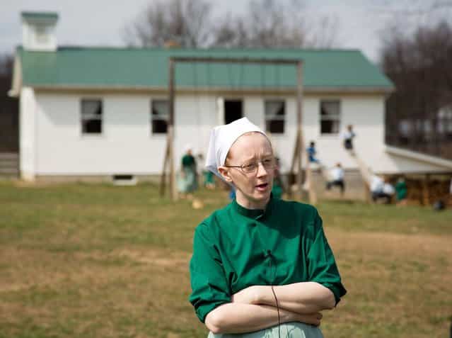 Emma Miller answers questions during an interview in Bergholz, Ohio on Tuesday, April 9, 2013. Miller was convicted and sentenced to prions for her role in the hair and beard cutting scandal against other Amish members. (Photo by Scott R. Galvin/AP Photo)