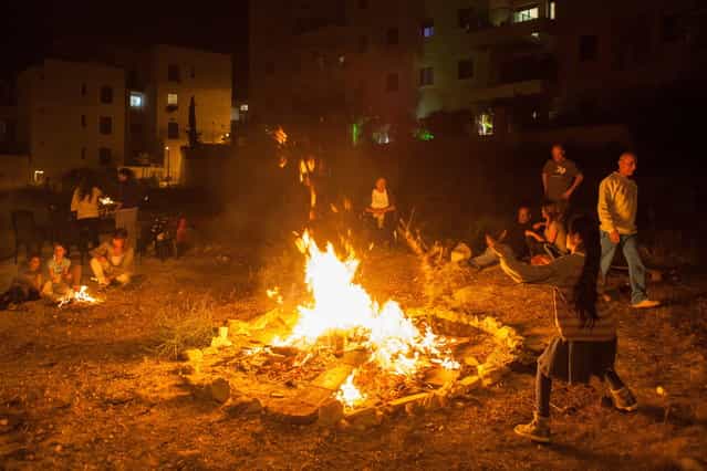 Lag Ba'Omer celebrations in Modi'in Illit, Israel, on April 27, 2013. (Photo by Gil Cohen)