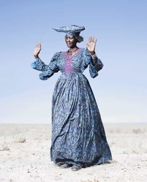 Herero Woman in Blue Dress, 2012. (Photo by Jim Naughten, courtesy of Klompching Gallery, New York)