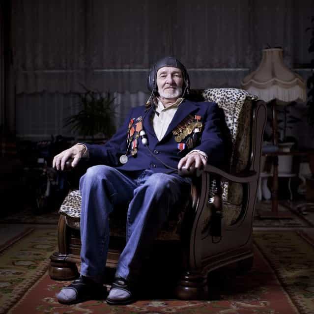 In this photo made Thursday, April 18, 2013, Soviet Jewish World War Two veteran Nahum Matovich, 87, poses for a portrait at his house in the southern Israeli city of Ashkelon. Mativich was an air force bomber pilot on Ilyushin Il-4 bomber in the Soviet 18th Air Army and fought in Japan and Korea. He immigrated to Israel from Kishinev, today's Moldova, in 1994. About 500,000 Soviet Jews served in the Red Army during World War Two, and the majority of those still alive today live in Israel. (Photo by Oded Balilty/AP Photo)