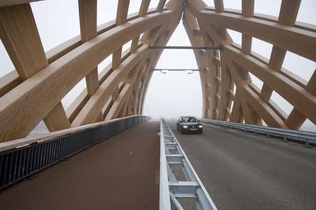 Wood Bridge In Netherlands