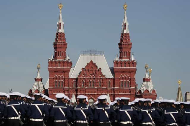 Russian servicemen take part in the Victory Parade on Moscow's Red Square May 9, 2013. Russia commemorates the 68th anniversary of the Soviet Union's victory over Nazi Germany on May 9. (Photo by Maxim Shemetov/Reuters)