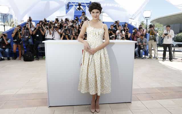 Audrey Tautou poses at a photo call during The 66th Annual Cannes Film Festival at at Palais des Festivals on May 14, 2013 in Cannes, France. (Photo by Valery Hache/AFP Photo)