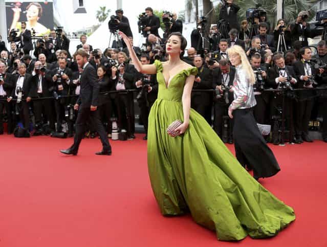 Actress Zhang Yuqi poses on the red carpet as she arrives for the screening of the film [The Great Gatsby] and for the opening ceremony of the 66th Cannes Film Festival in Cannes May 15, 2013. The Cannes Film Festival runs from May 15 to May 26. (Photo by Regis Duvignau/Reuters)